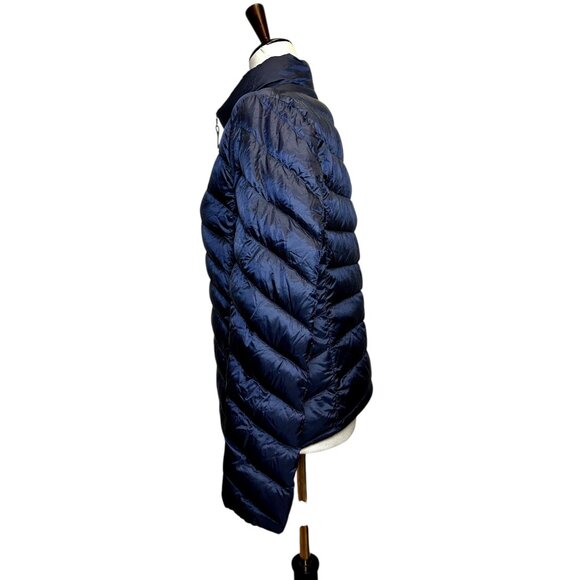 UNIQLO Ultra Light Down Jacket Women’s Large Navy Blue Packable Puffer Coat Warm - Picture 3 of 8